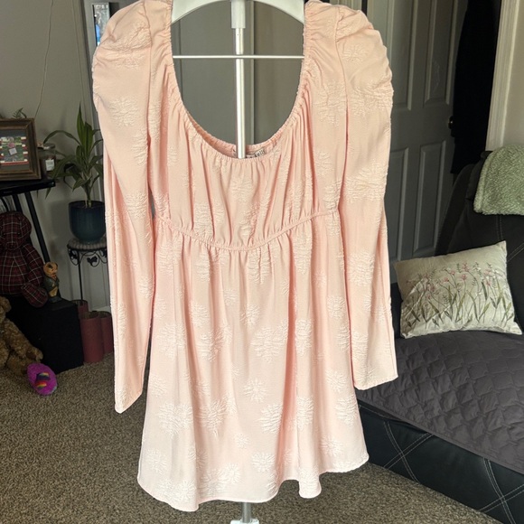 Allison & Kelly  Pink Long Sleeve Dress SZ L - Picture 2 of 7